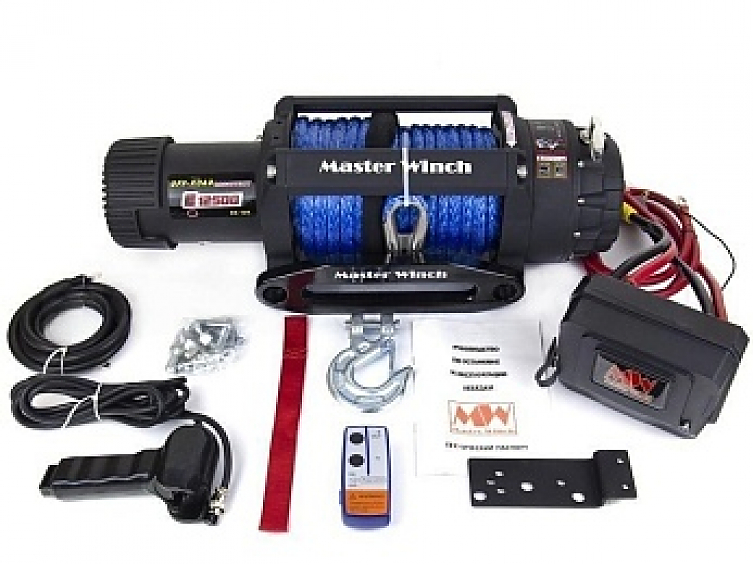 Лебедка автомобильная MASTER WINCH E12500 S - 12V(тяговое усилие до 5443 кг) с синтетическим тросом