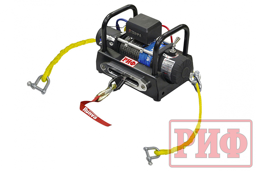 Лебёдка переносная РИФ 9500SR c площадкой на цепях и проводами (в сборе)
