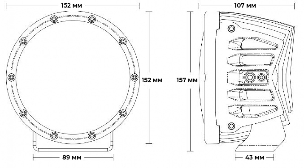 Светодиодные фары Rigid  360 Серия 6″ Дальний свет – Синяя Подсветка (Пара)
