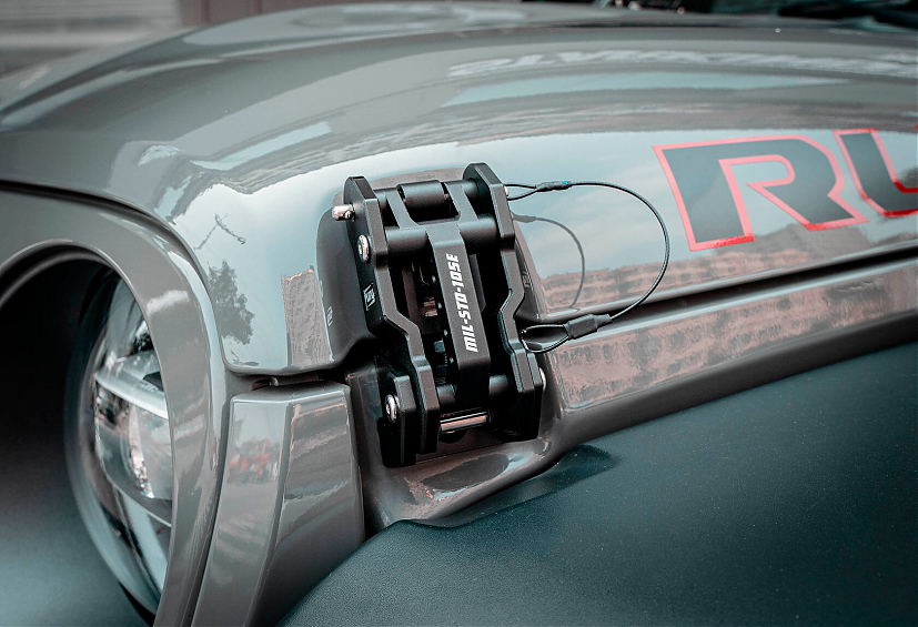 Замки капота с зеркалом FURY серии Awaken алюминиевые для Jeep Wrangler JL